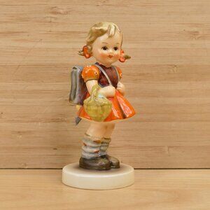 Vintage 50s GOEBEL M J Hummel "School Girl" Porcelain Figurine, Made in Germany